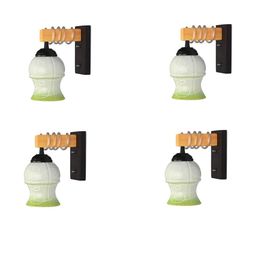 SOMIL Green Glass Cylinder Printed Wall Lamps-image-77