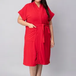 HotGown Plus Size Short Sleeves Bath Robe-16