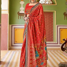 Mitera Kalamkari Silk Blend Tussar Saree-picture-56