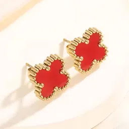 SALVE Leaf Shaped Studs Earrings-7
