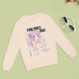 Pantaloons Junior Girls Graphic Printed Full Sleeve Sweatshirt-picture-0