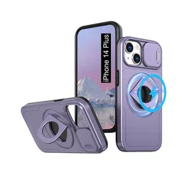 Luxury Kase Solid iPhone 14 Plus MagSafe Shockproof Back Case With Ring Kickstand-17