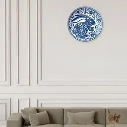 THE QUIRKY HOME White & Blue Rabbit Printed Ceramic Premium Decorative Wall Decor-10