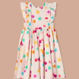 Angel & Rocket Polka Dot Print Flutter Sleeve Fit & Flare Midi Dress image 5