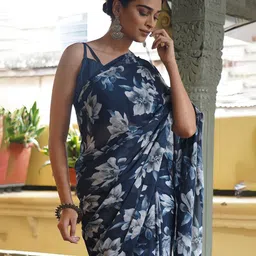 KALINI Floral Printed Saree With Blouse Piece-picture-38