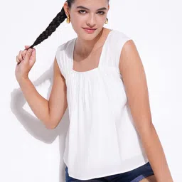 SHOWOFF Women Cotton Square Neck Top-image-45