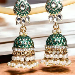 OOMPH Floral Jhumkas Earrings-image-93