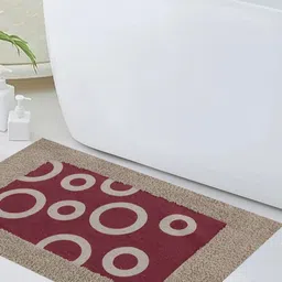 Aura Red & Beige Textured Anti-Skid Doormat-4