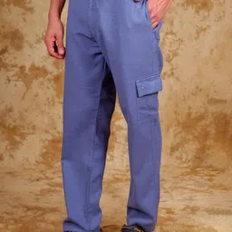 BLUEBIRD Men Cotton Smart Slim Fit Mid-Rise Cargos-image-60