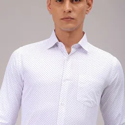 Luxe by TIGC Men Cutaway Collar Micro Ditsy Printed Slim Fit Formal Shirt-image-72