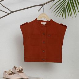 Purple United Kids Mandarin Collar Extended Sleeves Cotton Top-picture-30