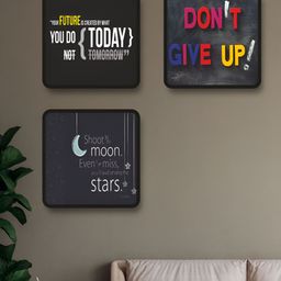 Myntra Elegant Homes Black & White 3 Pieces Motivational Quotes Wood Wall Art-image-51