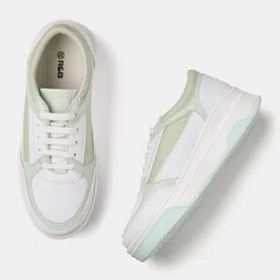 R&B Women Colourblocked PU Sneakers-image-63