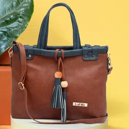 LaFille PU Oversized Structured Handheld Bag with Tasselled-0