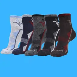 MJE Men Pack Of 5 Patterned Ankle Length Socks-image-17