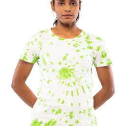 LAPPEN FASHION Women Floral Dyed Raw Edge T-shirt-picture-11