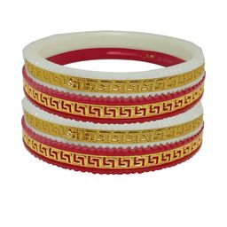BOVZEN Women Gold Plated Acrylic Shakha Pola Bangles-image-28