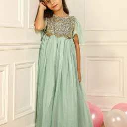 Miyo Embellished Puff Sleeve A-Line Maxi Dress-picture-25