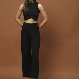 StyleCast X SERA Self Design Round Neck Sleeveless Top With Trouser-picture-25