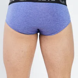 GOTO Self Design Hipster Briefs MELANGE LYCRA OUTER ELASTIC BRIEF BLUE image 4