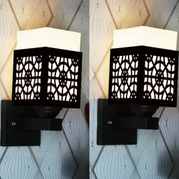Gojeeva Brown Wood Square Wall Lamps-picture-10