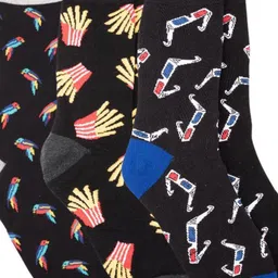 The Tie Hub Pack Of 3 Patterned Calf Length Socks image 3