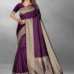 NS WORLD Polka Dots Woven Design Saree-picture-17