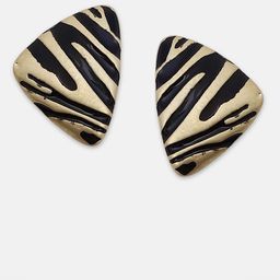 SOHI Gold-Plated Triangular Shaped Studs Earrings image 3