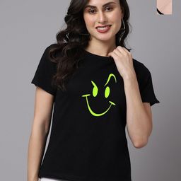 Friskers Women Pack Of 2 Graphic Printed Round Neck Cotton T-shirts-image-22