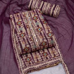 LeeliPeeri Designer Printed Art Silk Unstitched Dress Material-image-98