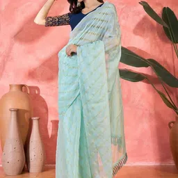 Dori Woven Design Zari Pure Chiffon Saree With Blouse Piece-46