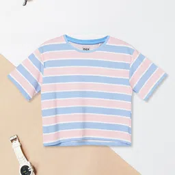 max Girls Striped Round Neck Cotton T-shirt-image-27