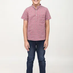 Biglilpeople Boys Standard Opaque Printed Casual Shirt-17