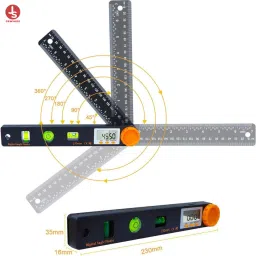 jawsons ™ Digital Angle Finder Tool - 7inch 0-360 Degree LED Digital Protractor with Horizontal Vertical Bubble Levels and Ruler Magnetic Electronic Level image 3