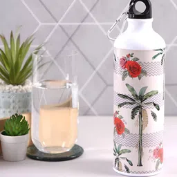 PENTADECO White & Grey Single Aluminium Printed Single Wall Vacuum Water Bottle-image-74