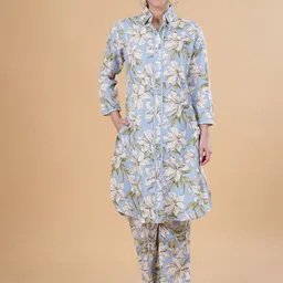 BAESD Floral Printed Regular Pure Cotton Kurta with Palazzos-13