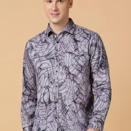 TABARD Men Spread Collar Abstract Printed Cotton Casual Shirt-image-62