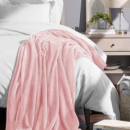 VAS COLLECTIONS Pink Fleece AC Room 300 GSM Double Bed Blanket-image-84