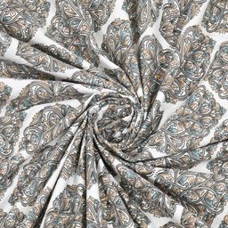Desi Mantra White & Grey Floral 120 TC Queen Bedsheet with 2 Pillow Covers-image-80