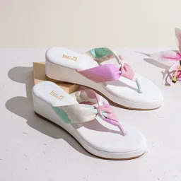 Inc 5 Printed Party Wedge Sandals with Bows-image-45