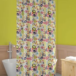 ArtzFolio White & Navy Blue Printed Waterproof Shower Curtain-9