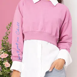 DressBerry Comfy Street Style Crop Pullover Sweatshirt-picture-10