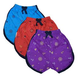 NEW TRINATH HOSIERY Girls Pack Of 3 Nautical Print Pure Cotton Hot Pants-image-35