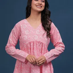 SHOOLIN Women V-Neck Floral Print Top-picture-35