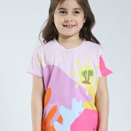 Monte Carlo Women Abstract Print Round Neck Extended Sleeves Top-image-79