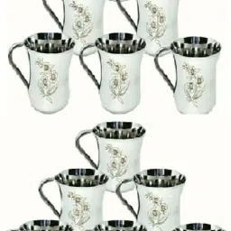 Stainless steel heavy duty fancy deep laser cup ang mug 150 ml pack of 12 Stainless Steel Coffee Mug-image-19