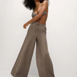 Marks & Spencer Women Solid High-Rise Trousers-image-93