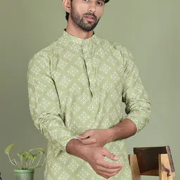 Anouk Geometric Printed Mandarine Collar Straight Kurta-34