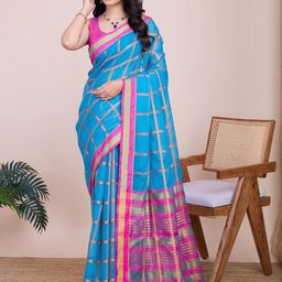 VARNI FABRICS Woven Design Zari Art Silk Ikat Saree-image-48