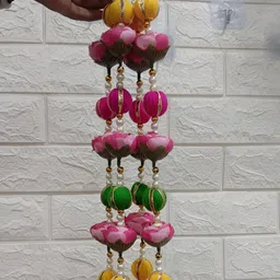 Sellplus 4-Pcs Pink & Green Wall Hanging Toran Festive Hanging-34